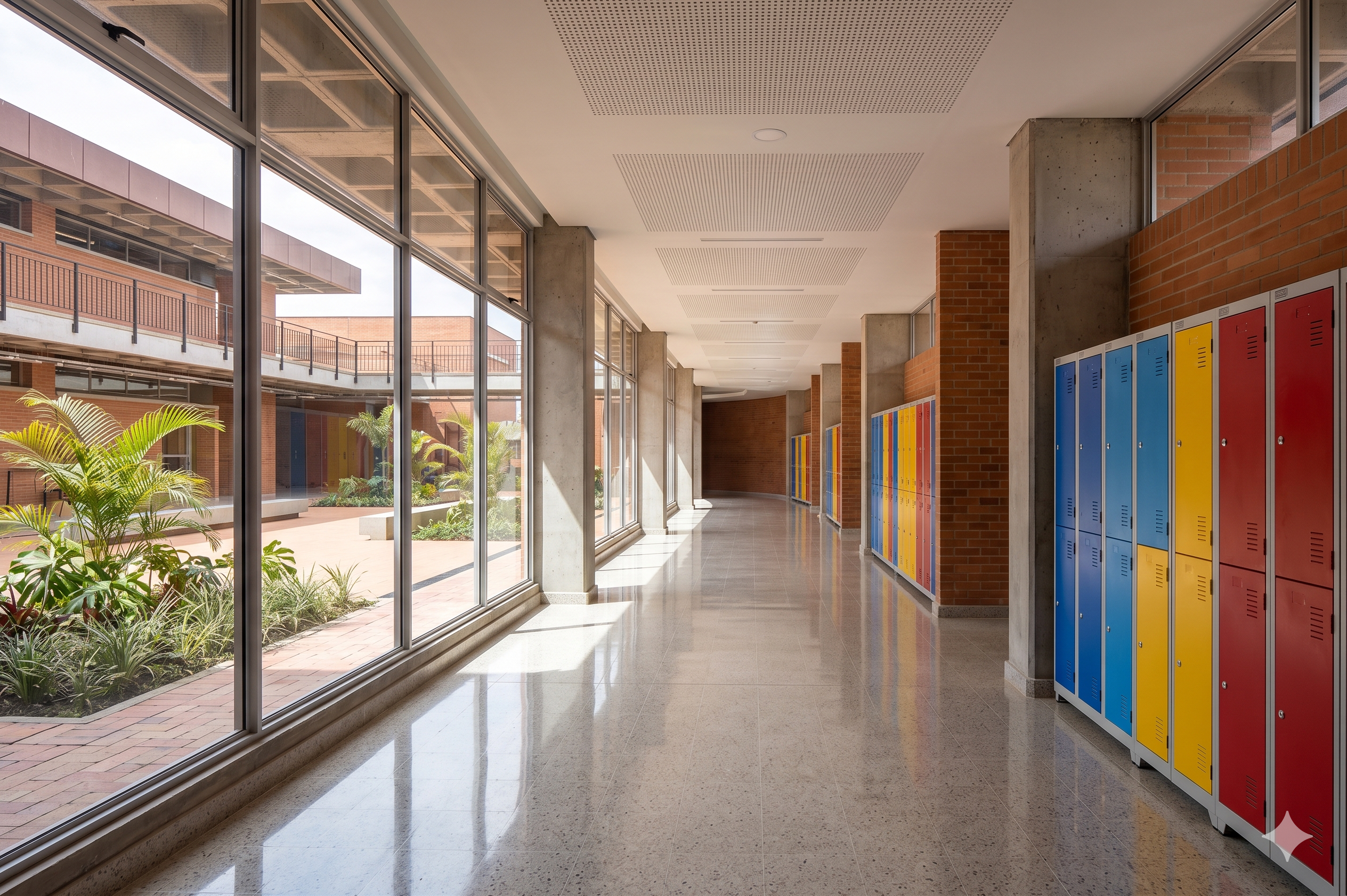 Pasillo de colegio o campus